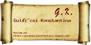 Gulácsi Konstantina névjegykártya